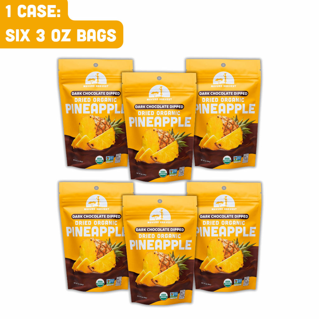 Organic Dried Pineapple Dipped in Dark Chocolate