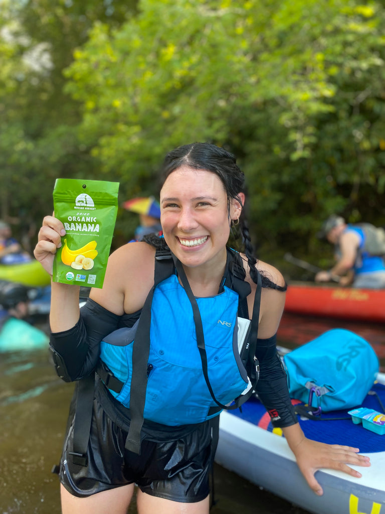 Customer holding Organic Banana Bites