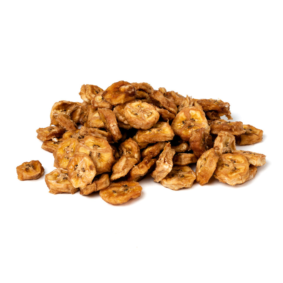 Organic dried banana pieces