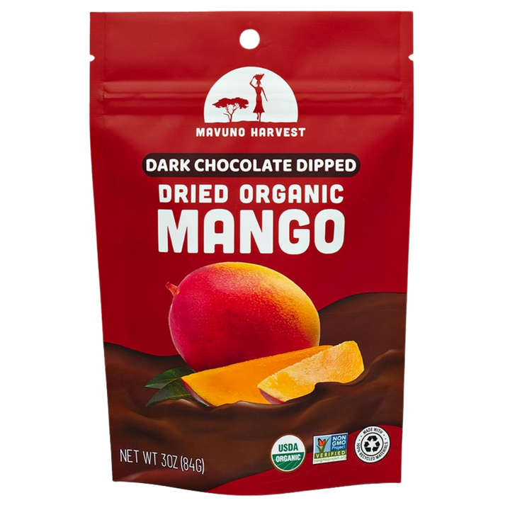 Organic Dried Mango Dipped in Dark Chocolate package