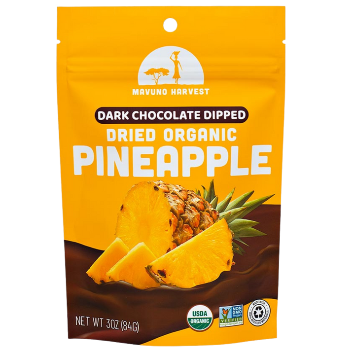 Organic Dried Pineapple Dipped in Dark Chocolate package