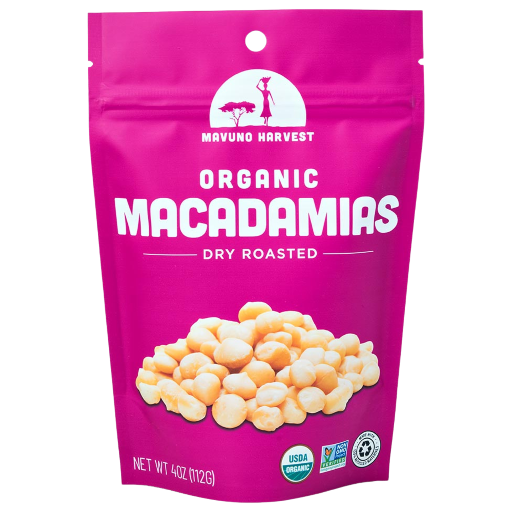 Mavuno Harvest Organic Roasted Macadamias pouch