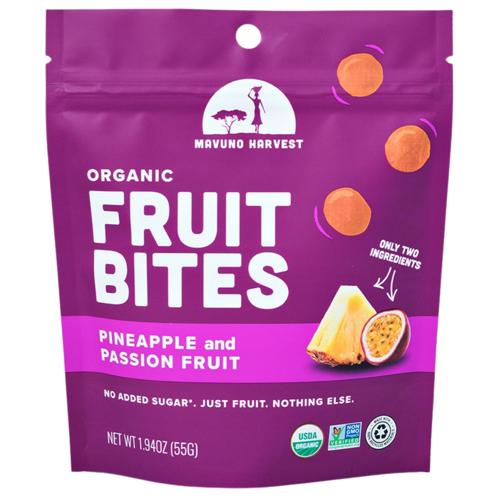 Organic Fruit Bites: Pineapple & Passionfruit